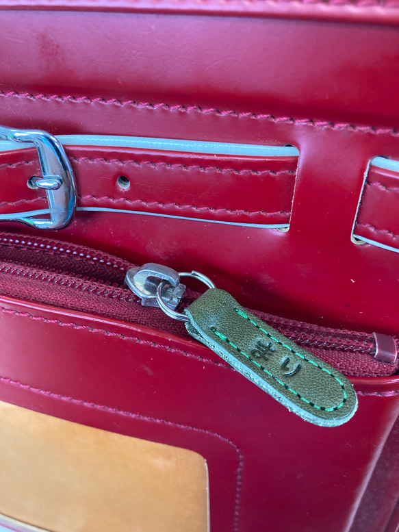 【ひらがな名入れ無料】ネームタグ・ファスナー引手「リュック・ランドセルに！」栃木レザーヌメ革 10枚目の画像