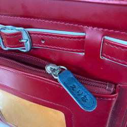 【ひらがな名入れ無料】ネームタグ・ファスナー引手「リュック・ランドセルに！」栃木レザーヌメ革 9枚目の画像