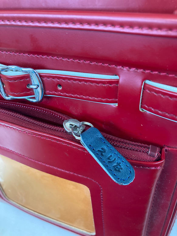 【ひらがな名入れ無料】ネームタグ・ファスナー引手「リュック・ランドセルに！」栃木レザーヌメ革 9枚目の画像