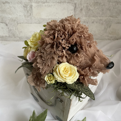 フラワーペット・ダックスフンド(カーネーションの犬)うちの子 犬好き