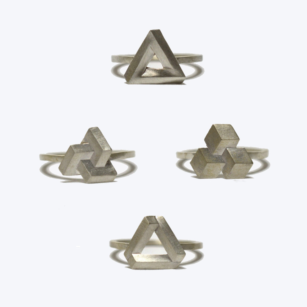 Impossible object【 SV925 Ring ＆ Pierced earrings 】/ 不可能図形