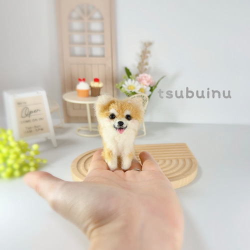 つぶいぬ・コロンちゃん】アイスクリーム屋さんのチワワ 羊毛フェルト