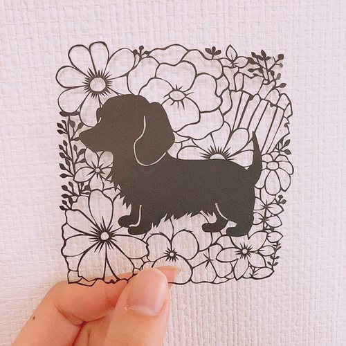 切り絵】ダックス(ミニ) 切り絵 ふわコロ《紗紀》 通販 19508054