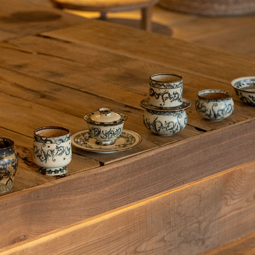 詩瓷集｜中国唐風の人氣手描き蓋碗 景徳鎮ハンドメイド・安南青花磁器