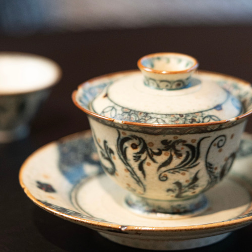 詩瓷集｜中国唐風の人氣手描き蓋碗 景徳鎮ハンドメイド・安南青花磁器