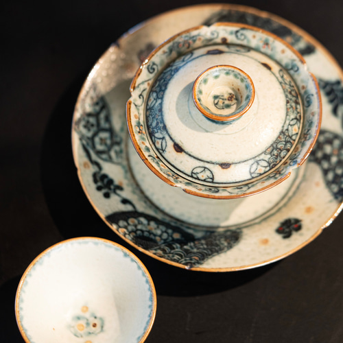 詩瓷集｜中国唐風の人氣手描き蓋碗 景徳鎮ハンドメイド・安南青花磁器