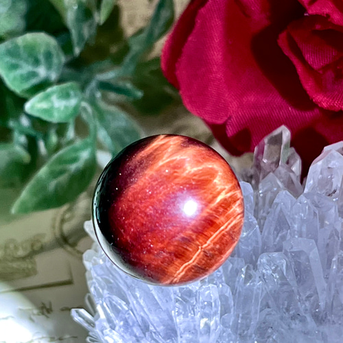 情熱の石✨ レッドタイガーアイ 原石 スフィア タンブル 天然石 東洋