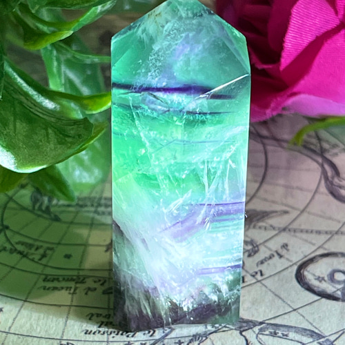 エンジェルフェザー フローライト マルチカラー 蛍石 ポイント 原石