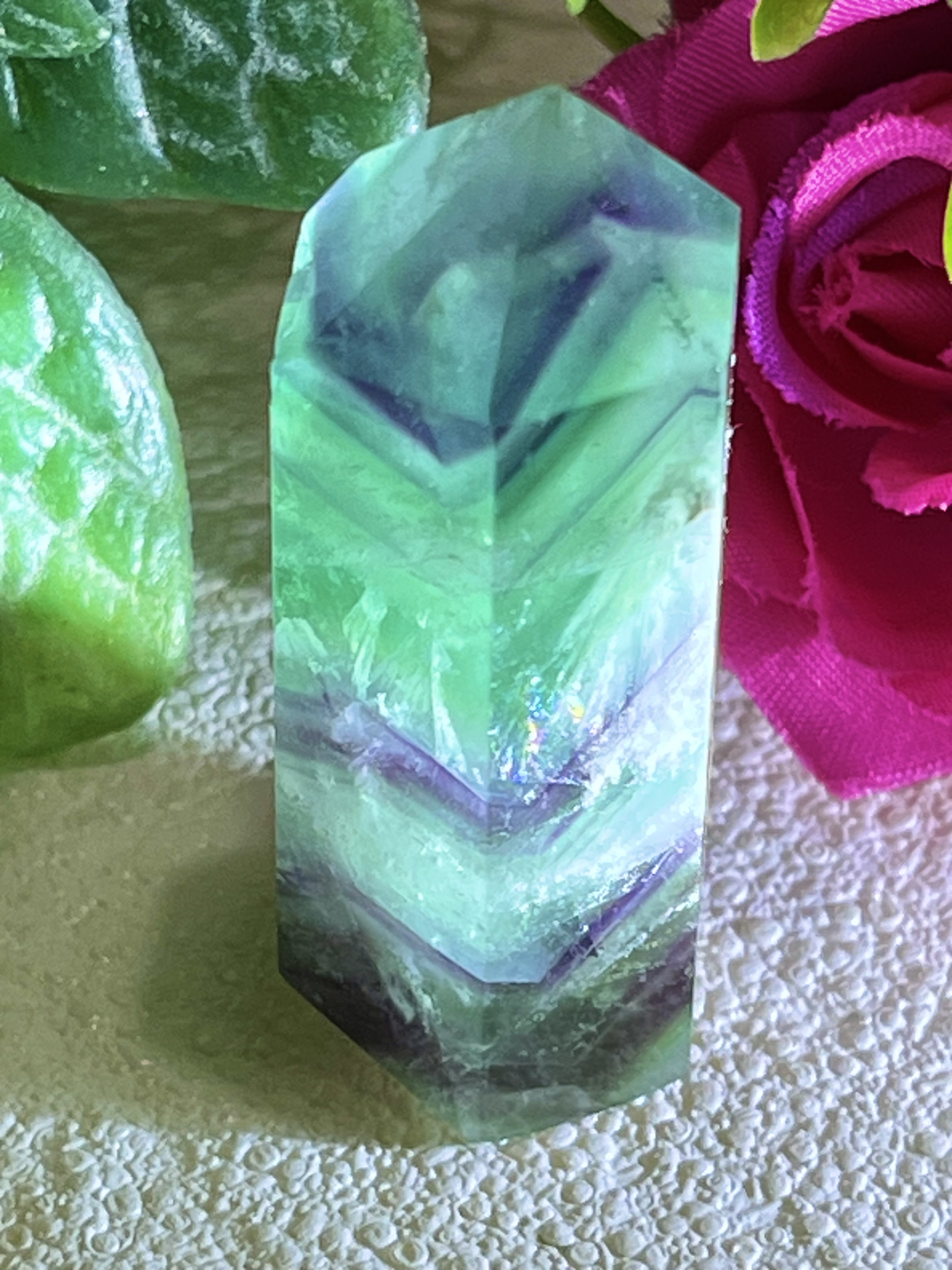 エンジェルフェザー　フローライト　マルチカラー　蛍石　ポイント　原石 7,022円