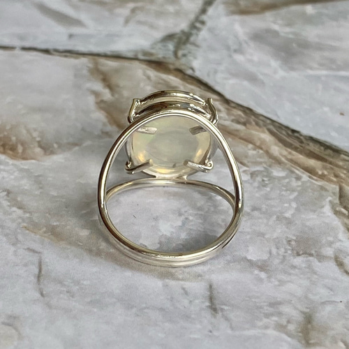 新品！エチオピアオパールのシルバー製のリングsilver925 14号 エチオピア産オパール】シルバー925☆リング14号(25-C) 指輪