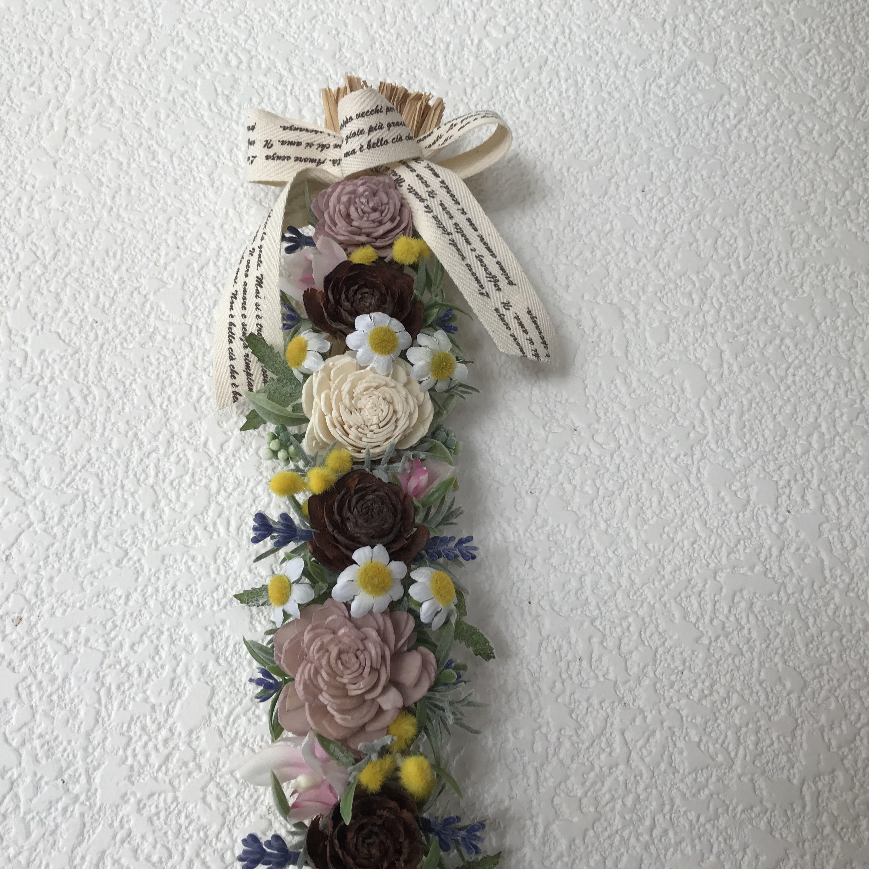 《新作》️シダローズとソーラーローズの可愛いお花のガーランド 48×7（乙女心＊受注制作） 4,500円