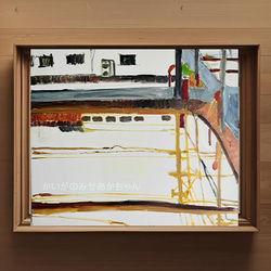 16×23㎝「朝の窓辺の食器」サムホール・油彩・原画 N 絵画 かい