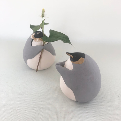 受注制作]お花が持てちゃう皇帝ペンギンさんorキングペンギンさん