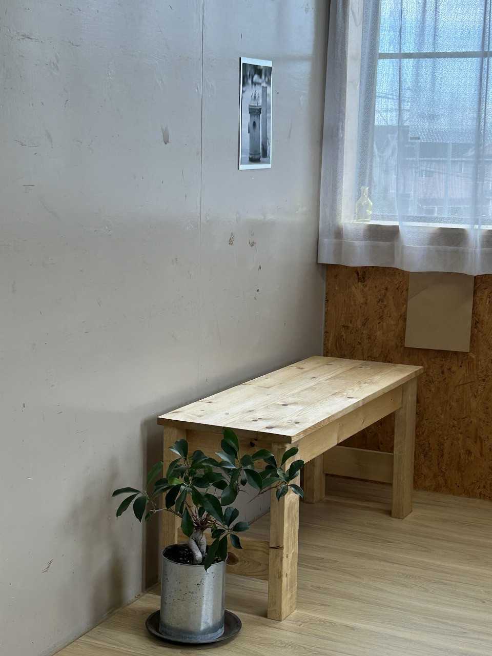アンティーク風 ベンチ・テーブル・飾り台　100×36cm  【ミディアムウォルナット】