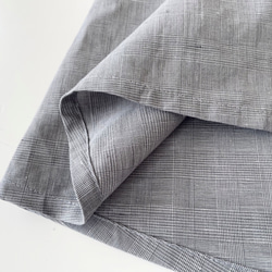 半袖シンプルAラインワンピース　* Cotton Linen グレンチェック柄 *　 12枚目の画像
