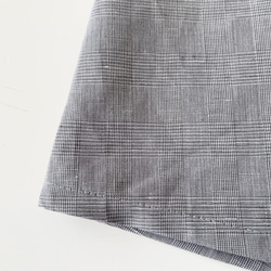 半袖シンプルAラインワンピース　* Cotton Linen グレンチェック柄 *　 13枚目の画像