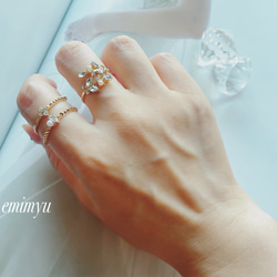 3set Crystal Elegant Ring 1枚目の画像