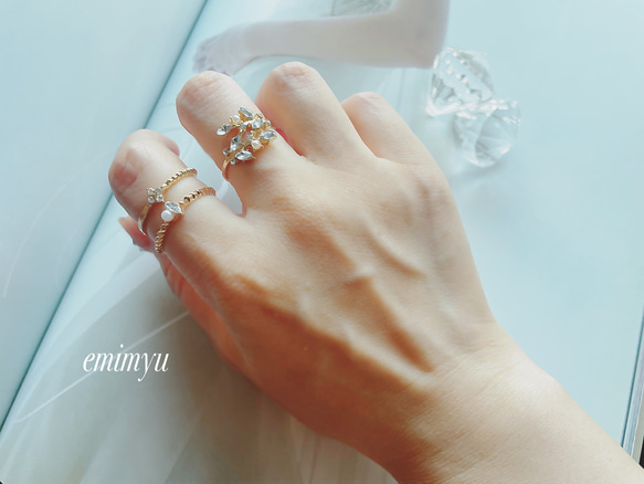 3set Crystal Elegant Ring 1枚目の画像