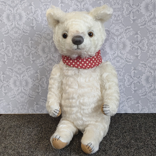 テディベア（白）約32cm／シンプル、オーソドックスなテディベア