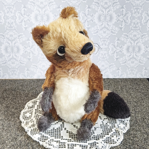 やまね工房 タヌキ ぬいぐるみ テディベア 作家 ハンドメイド 狸 やまね工房 Cotton（コットン）| ぬいぐるみ作家 落合けいこ
