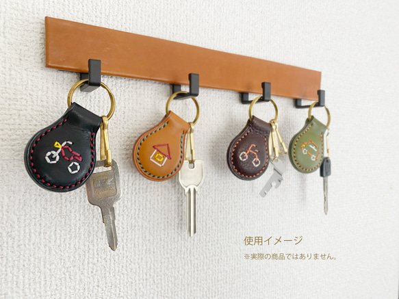 手縫いキーホルダー 本革/刺繍/自動車（車） キーリング BOBSUN 通販