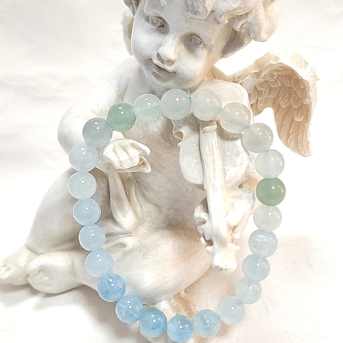 天然石 アクアマリン ベリル ブレスレット