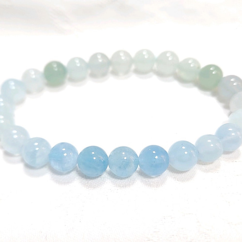 天然石 アクアマリン ベリル ブレスレット