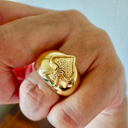 仁尾彫金『k18ゴールド、ギャラクシースペード甲丸リング