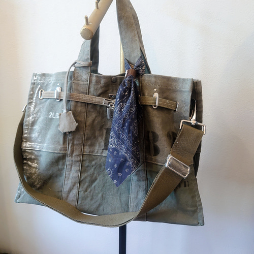 ヴィンテージ リメイク ミリタリーテント 再構築アーミーバッグ アップ