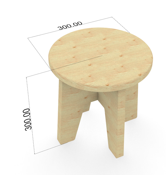 【オーダー品】A-stool　組み立て式スツール　無垢材 2枚目の画像
