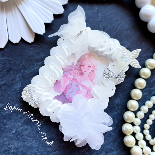 白 クリア ツートン うねうね ホイップデコ 硬質トレカケース B8