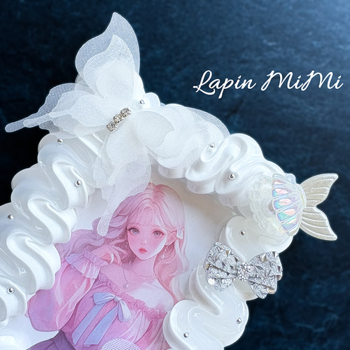 白 クリア ツートン うねうね ホイップデコ 硬質トレカケース B8