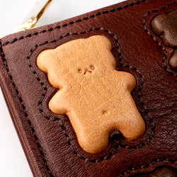 くまちゃんブラウニー財布（牛革製）／お菓子な革小物 4枚目の画像