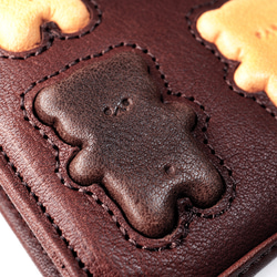 くまちゃんブラウニー財布（牛革製）／お菓子な革小物 5枚目の画像