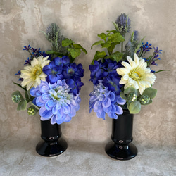 アーティフィシャル【仏花一対セット】青いトルコキキョウ アート