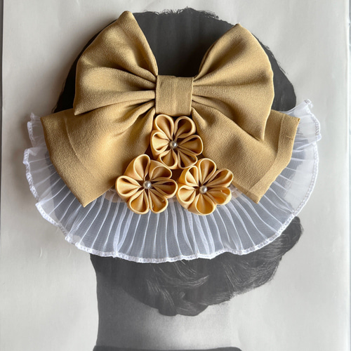 625番 西陣織リボンとつまみ細工の髪飾り 送料無料】京都 和ヘッド