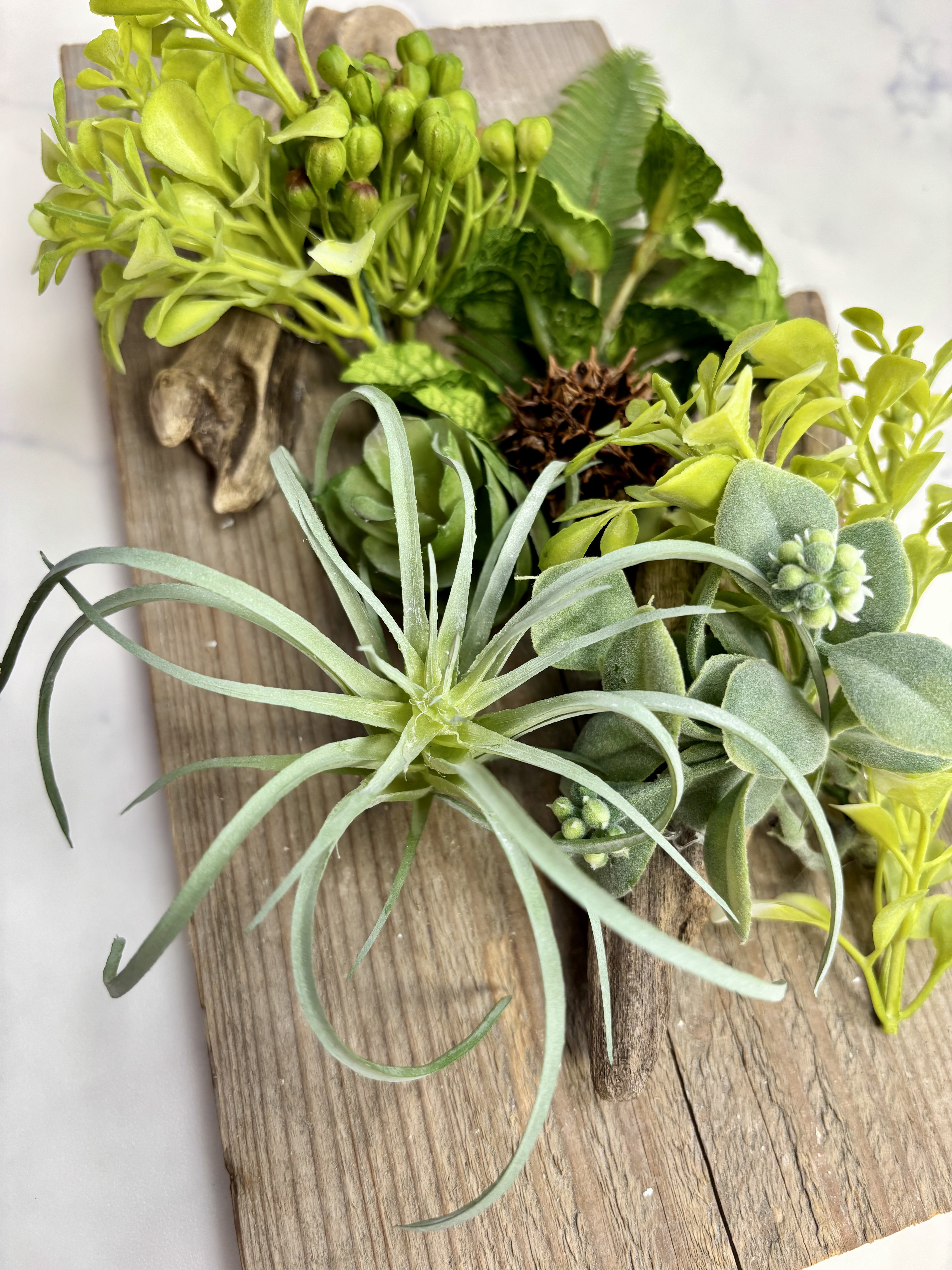 流木×足場板グリーンアート　フェイクグリーン壁掛け　インテリア