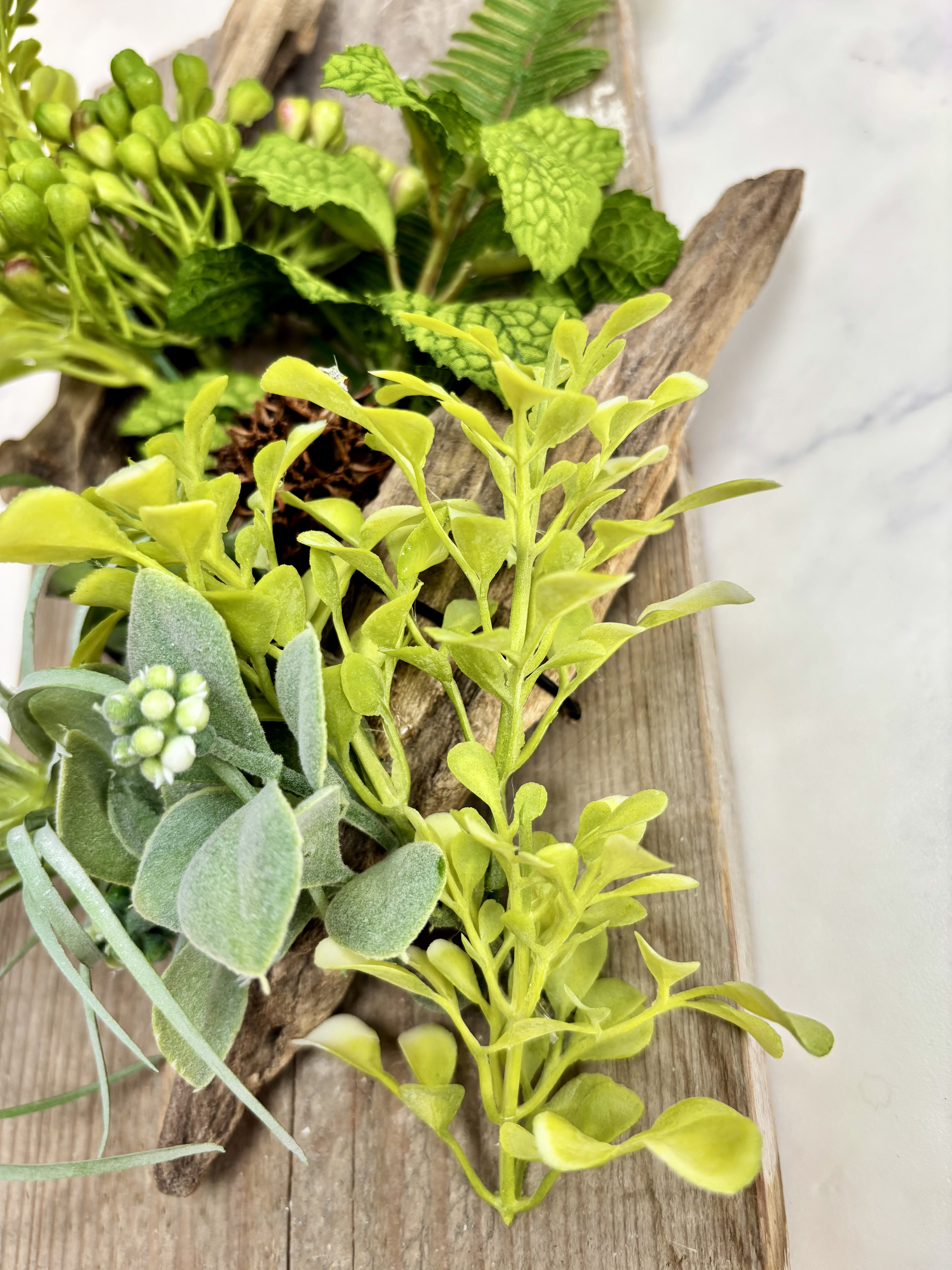 流木×足場板グリーンアート　フェイクグリーン壁掛け　インテリア