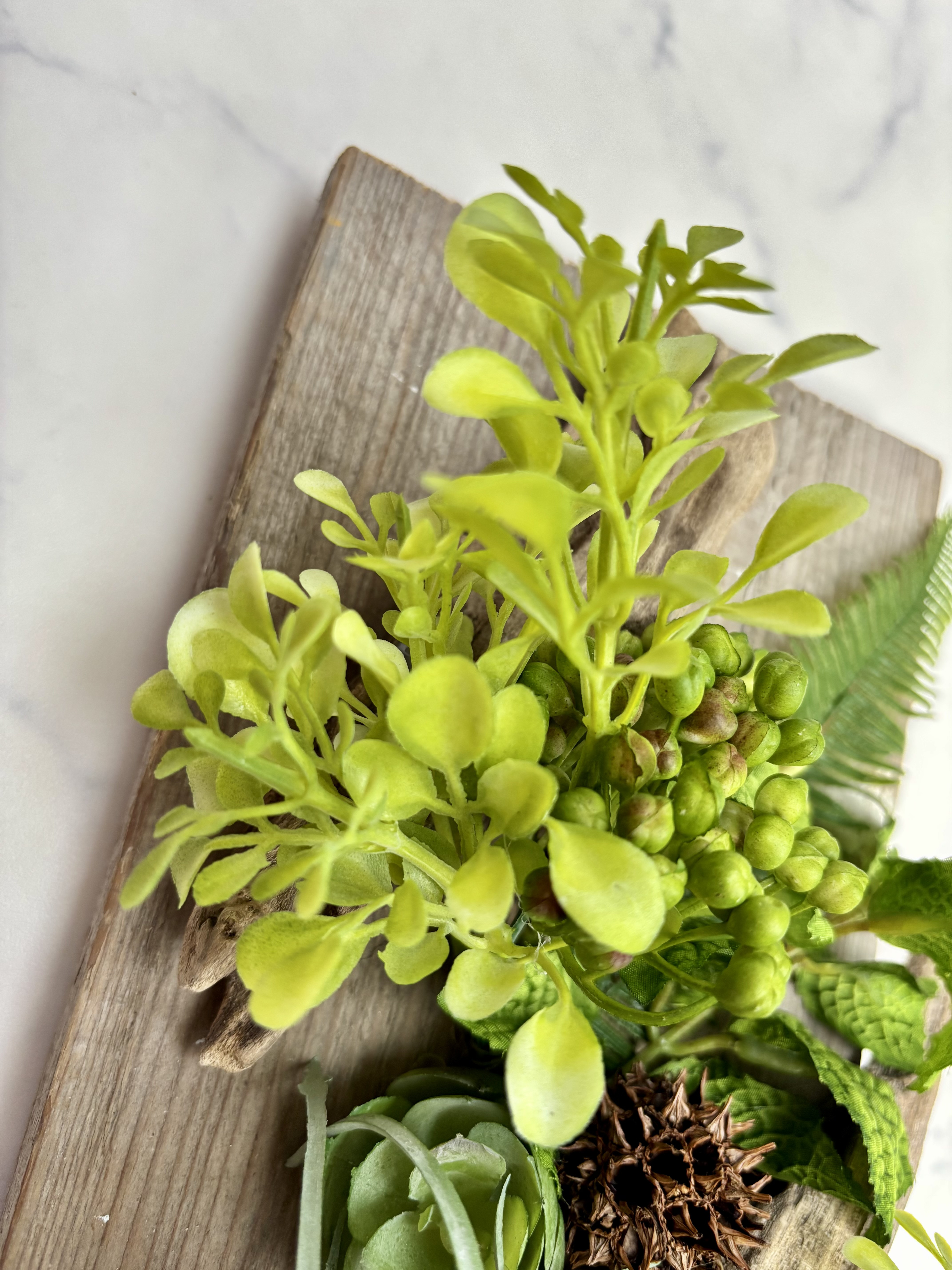 流木×足場板グリーンアート　フェイクグリーン壁掛け　インテリア