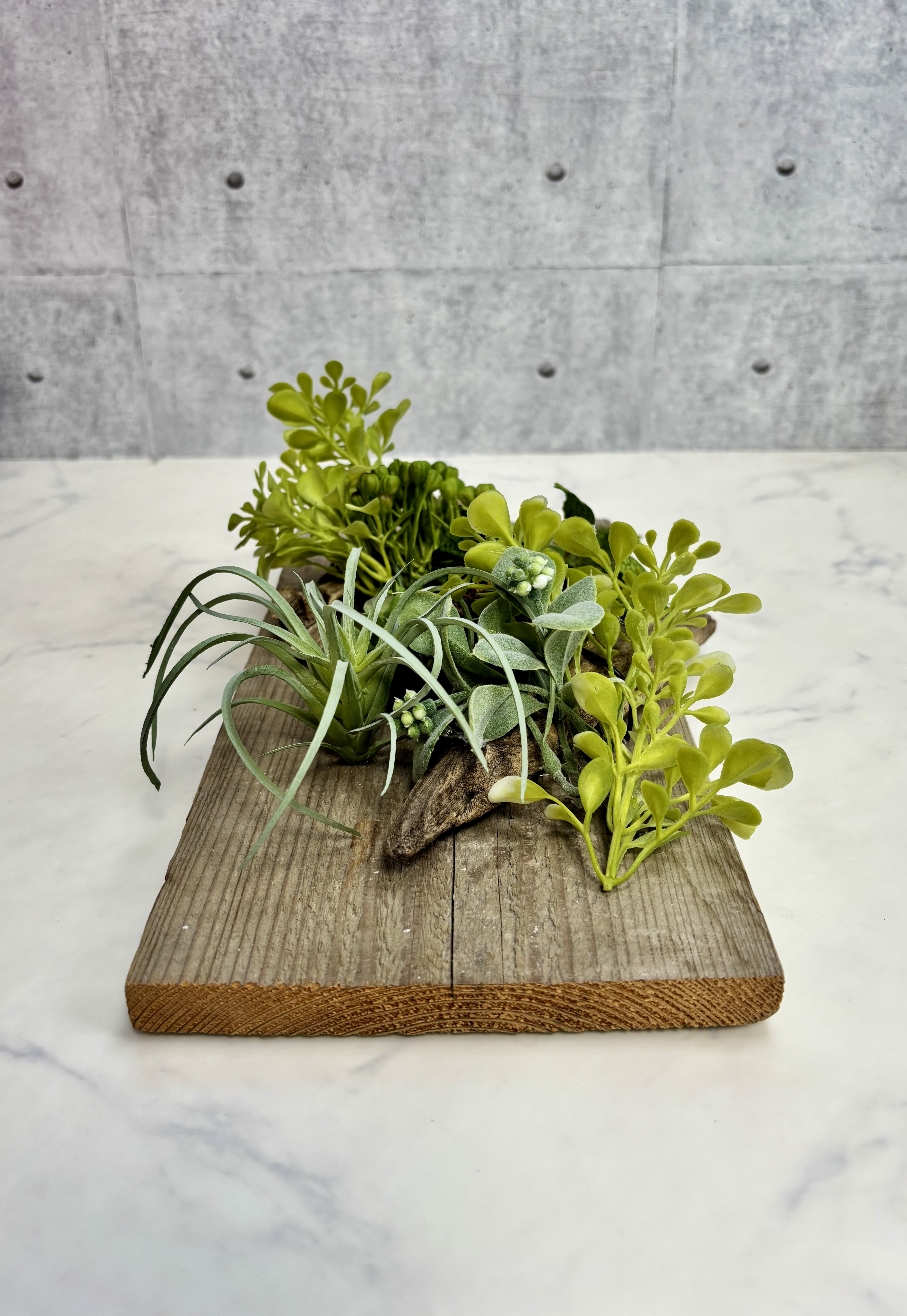 流木×足場板グリーンアート　フェイクグリーン壁掛け　インテリア