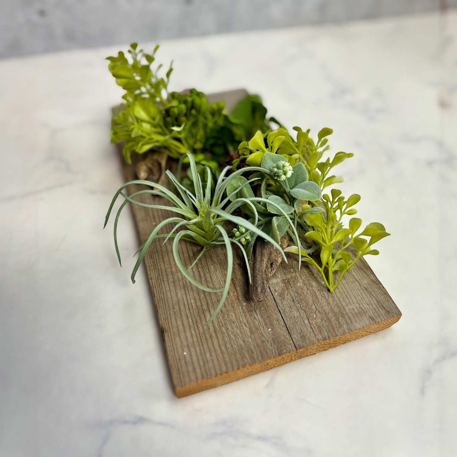 流木×足場板グリーンアート　フェイクグリーン壁掛け　インテリア