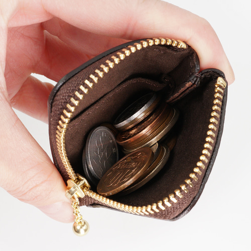 くまちゃんブラウニー小銭入れ（牛革製）／お菓子な革小物 小銭入れ