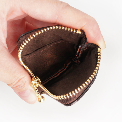 くまちゃんブラウニー小銭入れ（牛革製）／お菓子な革小物 小銭入れ