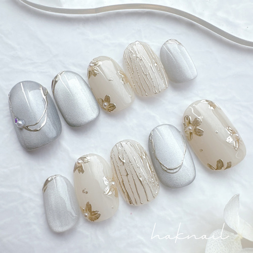 No.212 マグネット うるうる フラワー 花嫁ネイル ウェディングネイル