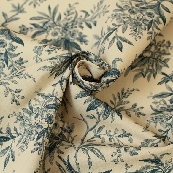 タイムレストレジャーズ！アンティーク調『TimeLess Treasures　植物柄　ブルー』～50㎝単位でカット～ 4枚目の画像