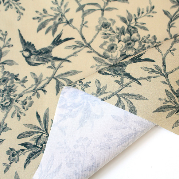 タイムレストレジャーズ！アンティーク調『TimeLess Treasures　植物柄　ブルー』～50㎝単位でカット～ 3枚目の画像