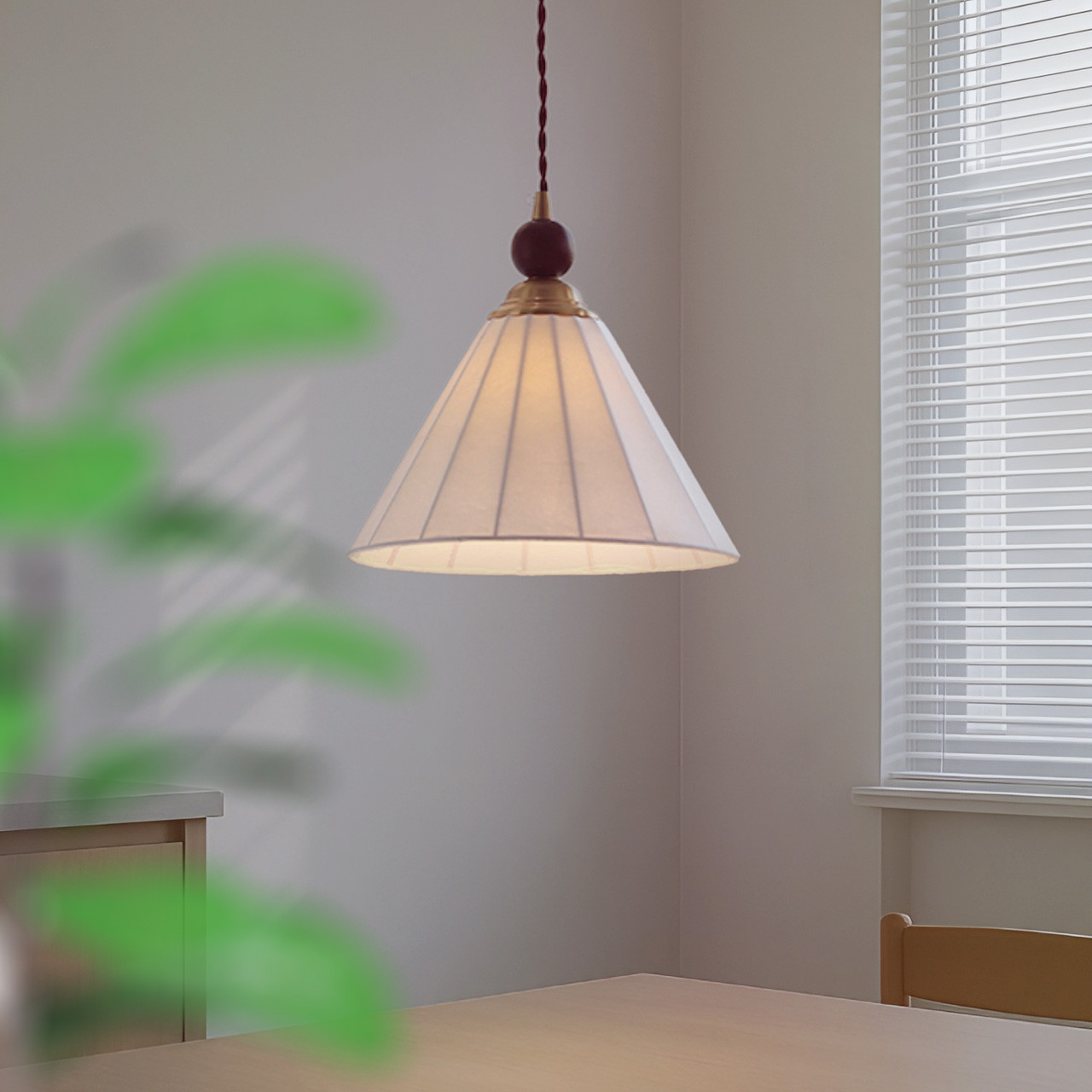 大正レトロスタイル 北米産ブラックウォールナット材 職人手作りペンダントランプ 447LC