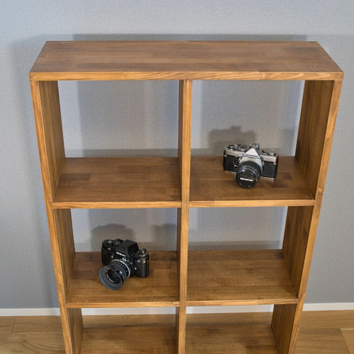 スリムマスシェルフ 30cm角 3×2タイプ｜選べる脚付き・木製収納棚 棚