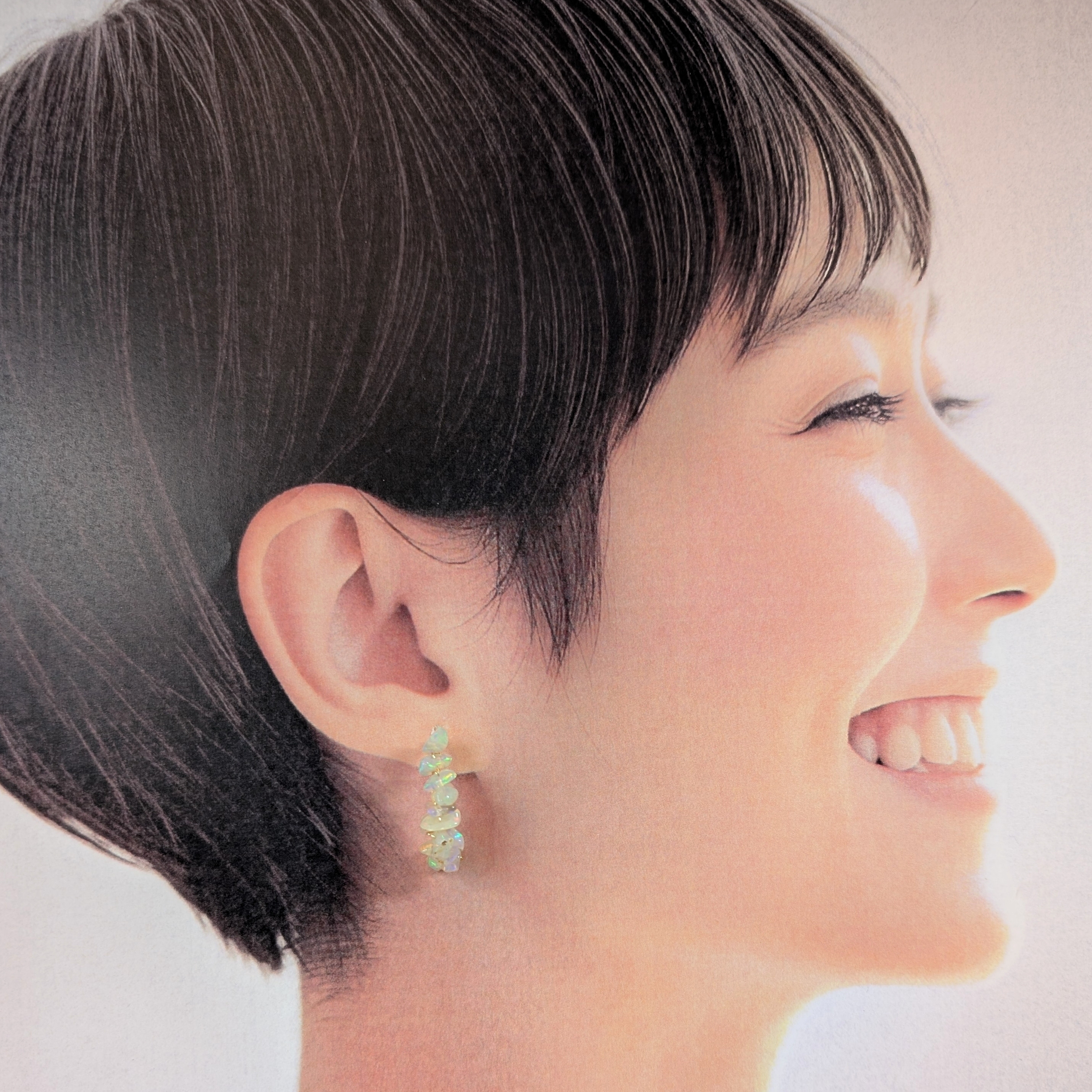 ✨お取り置きです✨14kgf エチオピアオパールのフサフサピアス