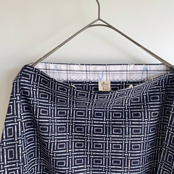 【1点もの】丁字のプルオーバー2way -浴衣地 紺に変わり格子 2WB631 9枚目の画像